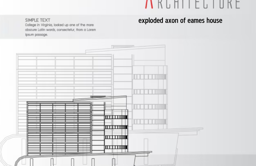 exploded axon of eames house
